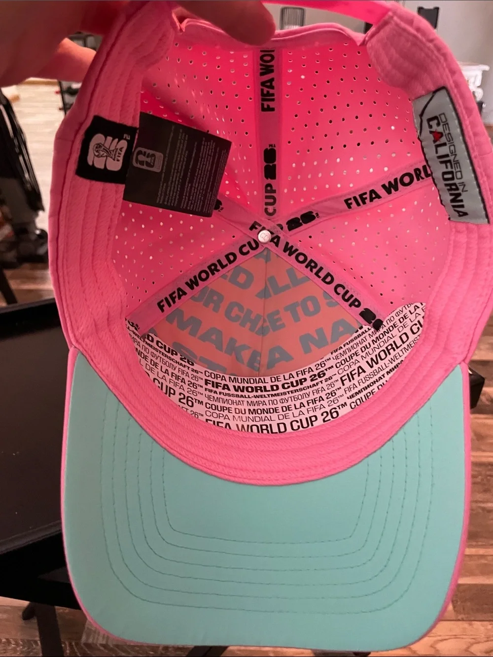 FIFA Pink Adult Snapback Hat with Multicolor Emblem - NWT